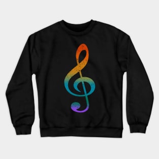 Colorful Music Note (distressed Textured) Crewneck Sweatshirt